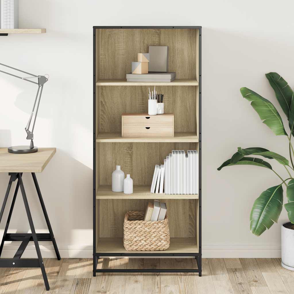 Boekenkast 60x35x139 cm bewerkt hout sonoma eikenkleurig