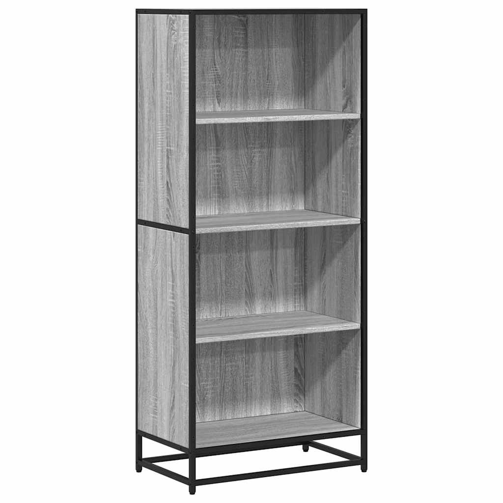 Boekenkast 60x35x139 cm bewerkt hout grijs sonoma eikenkleurig