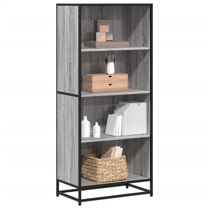 Boekenkast 60x35x139 cm bewerkt hout grijs sonoma eikenkleurig