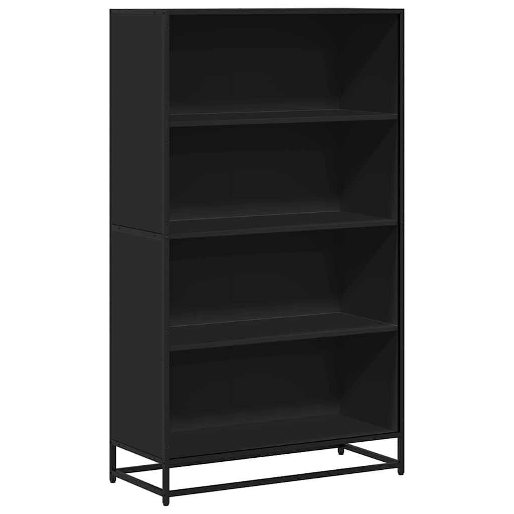 Boekenkast 80,5x35x139 cm bewerkt hout zwart