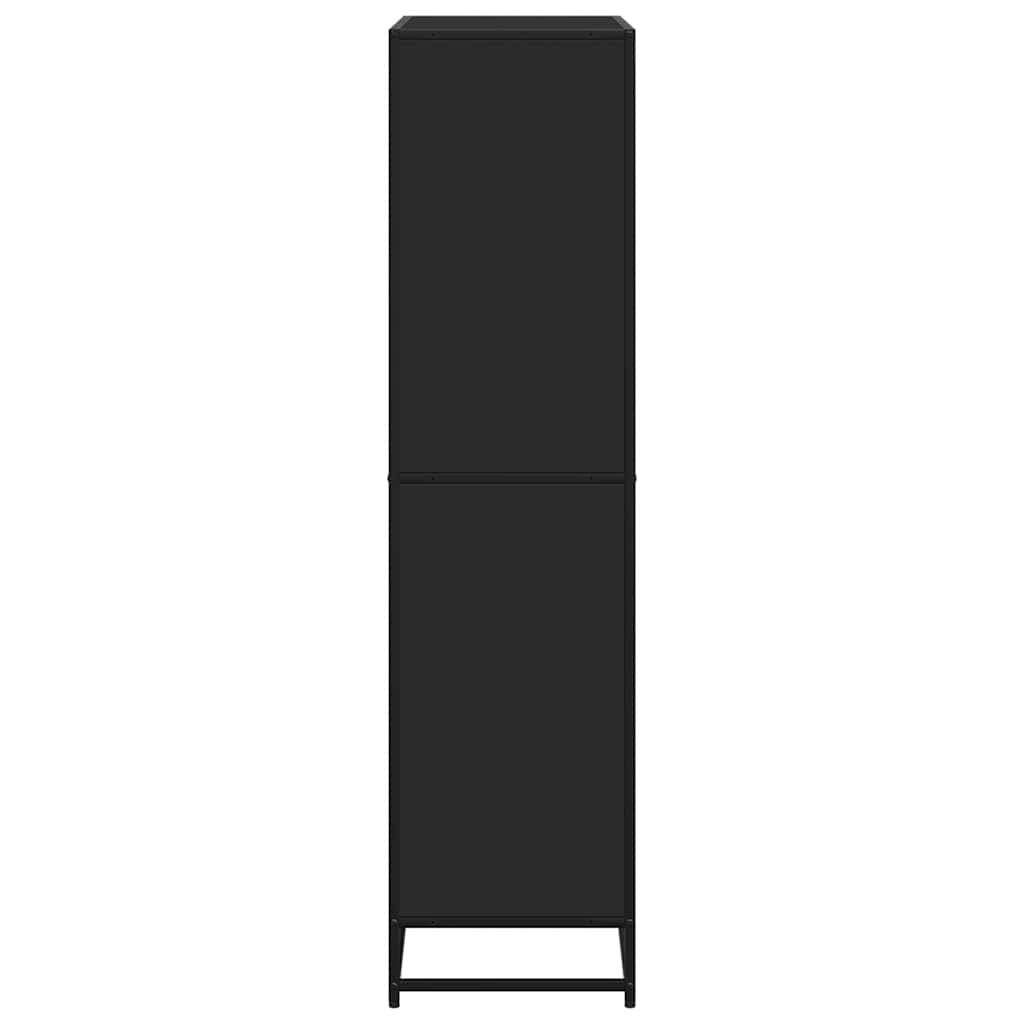 Boekenkast 80,5x35x139 cm bewerkt hout zwart