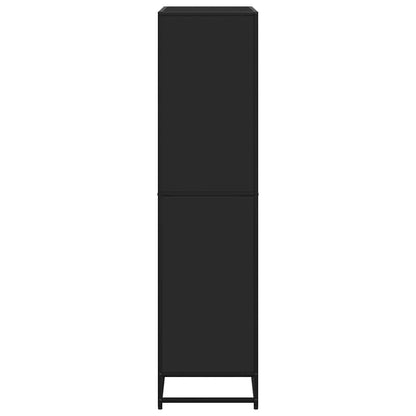 Boekenkast 80,5x35x139 cm bewerkt hout zwart