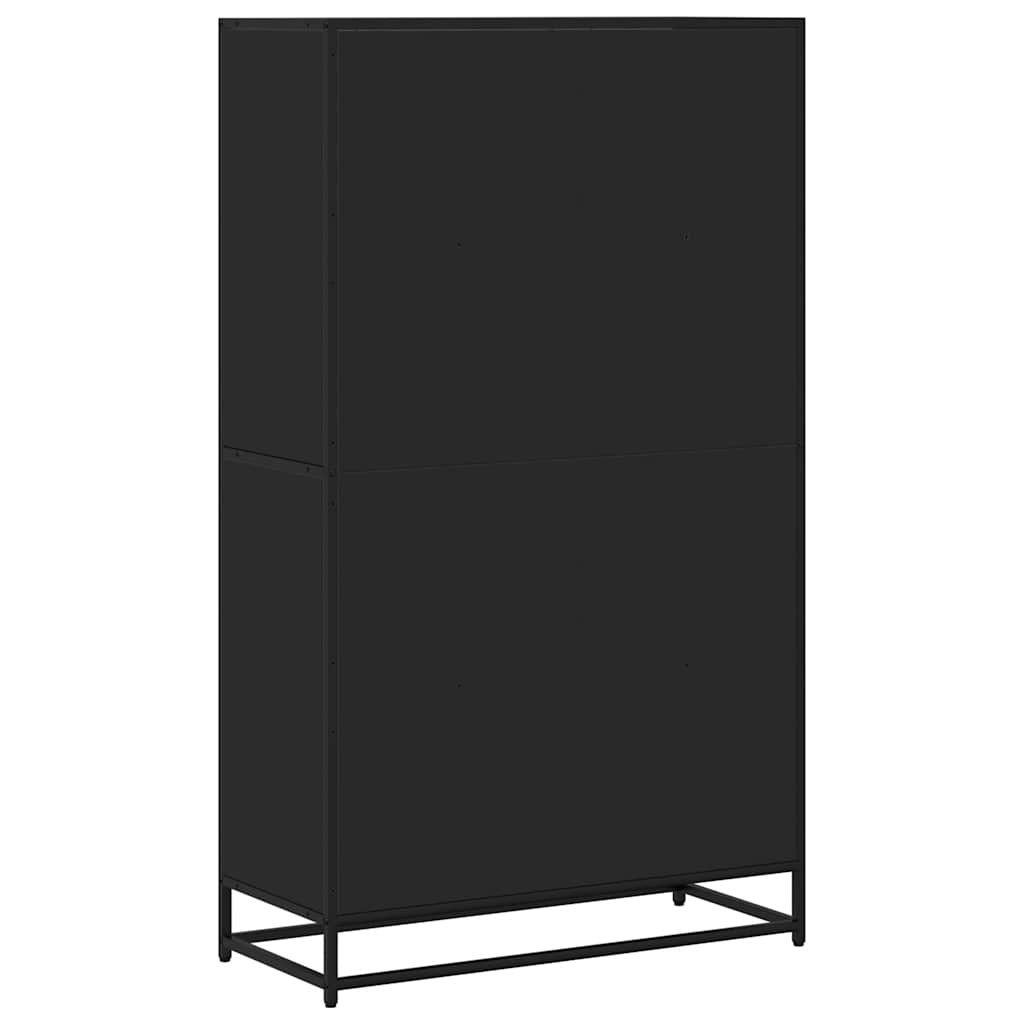 Boekenkast 80,5x35x139 cm bewerkt hout zwart