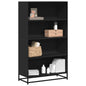 Boekenkast 80,5x35x139 cm bewerkt hout zwart