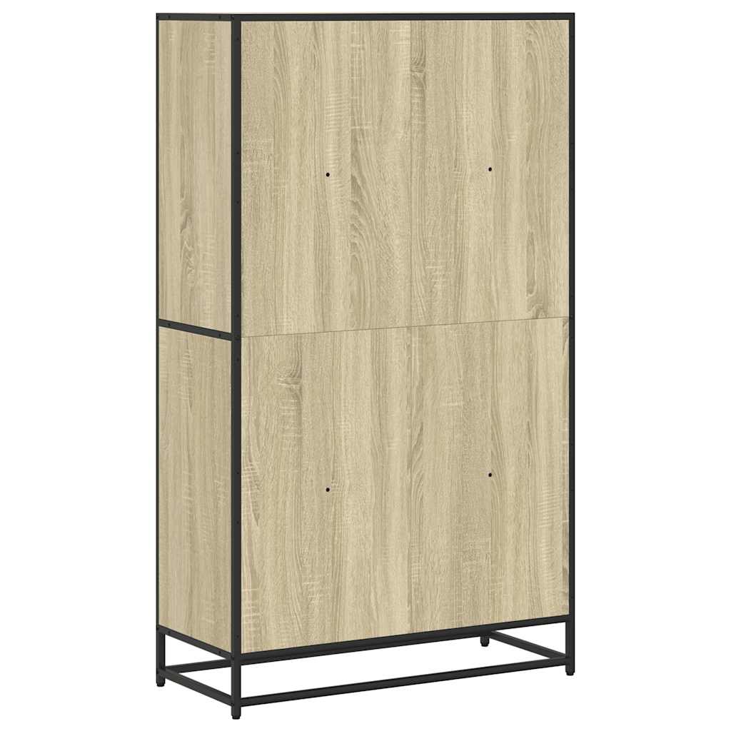 Boekenkast 80,5x35x139 cm bewerkt hout sonoma eikenkleurig