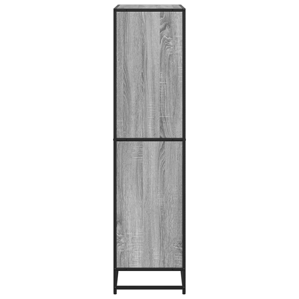 Boekenkast 80,5x35x139 cm bewerkt hout grijs sonoma eikenkleur
