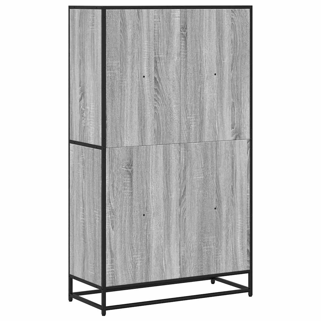 Boekenkast 80,5x35x139 cm bewerkt hout grijs sonoma eikenkleur