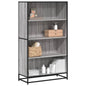Boekenkast 80,5x35x139 cm bewerkt hout grijs sonoma eikenkleur