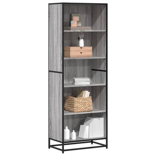 Boekenkast 60x35x170,5 cm bewerkt hout grijs sonoma eikenkleur