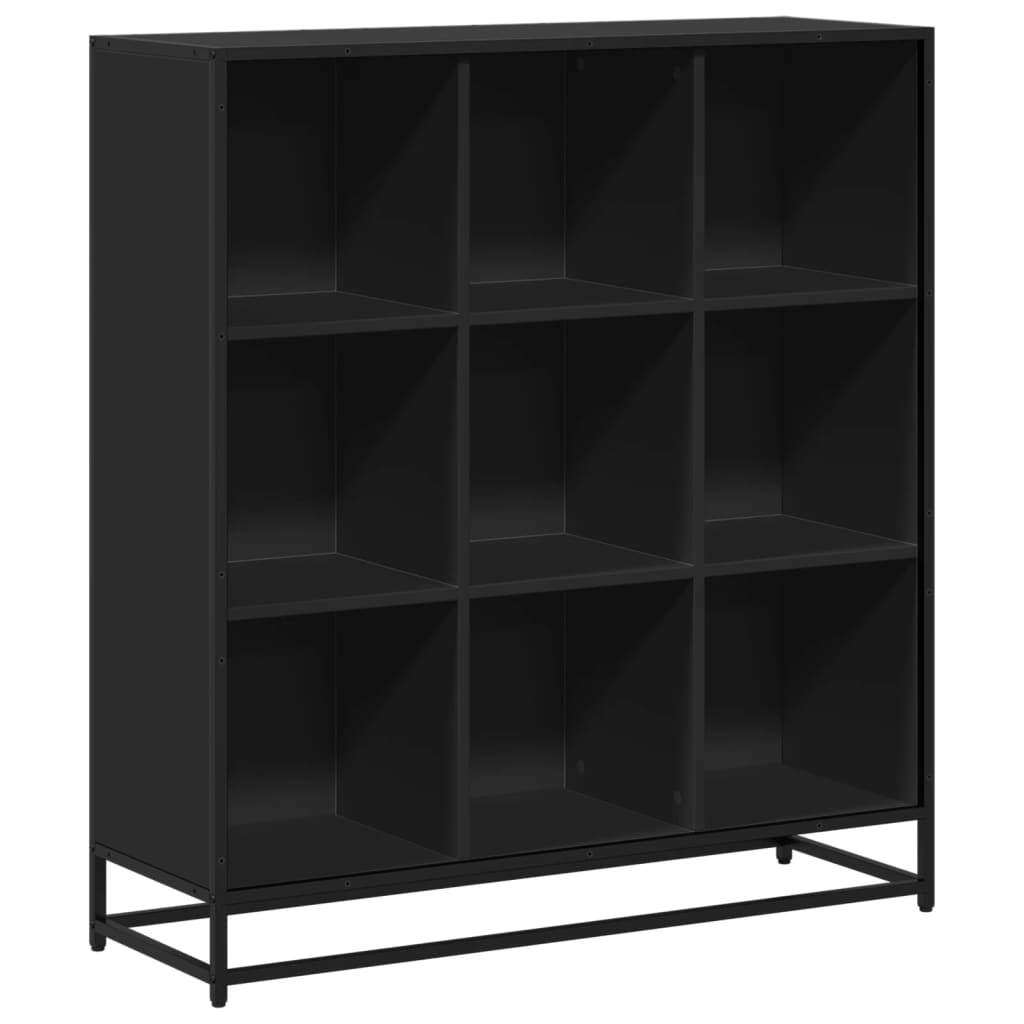 Boekenkast 97,5x33x107,5 cm bewerkt hout en metaal zwart