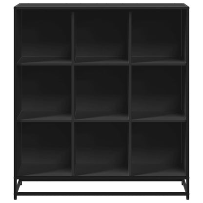 Boekenkast 97,5x33x107,5 cm bewerkt hout en metaal zwart