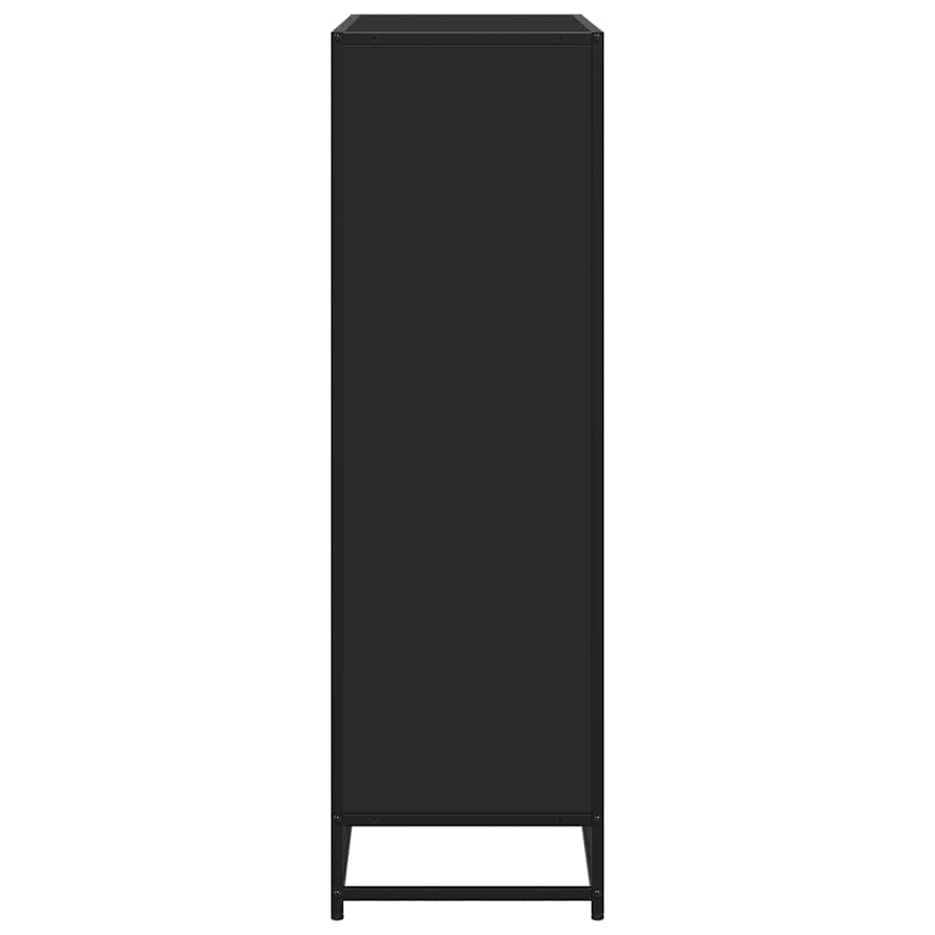 Boekenkast 97,5x33x107,5 cm bewerkt hout en metaal zwart