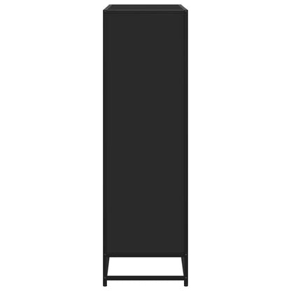Boekenkast 97,5x33x107,5 cm bewerkt hout en metaal zwart