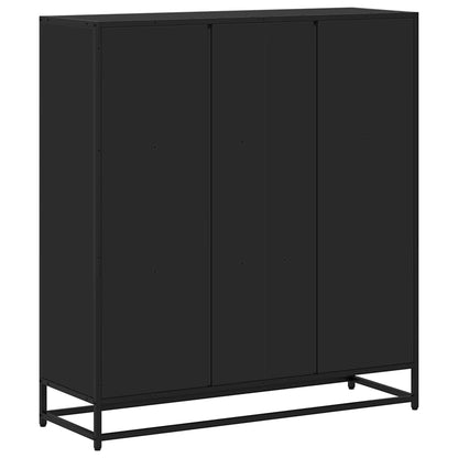 Boekenkast 97,5x33x107,5 cm bewerkt hout en metaal zwart