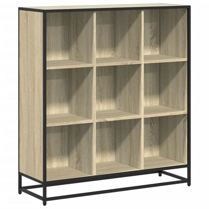 Boekenkast 97,5x33x107,5 cm bewerkt hout en metaal sonoma eiken