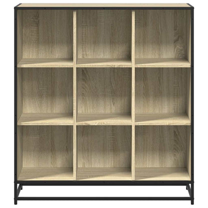 Boekenkast 97,5x33x107,5 cm bewerkt hout en metaal sonoma eiken