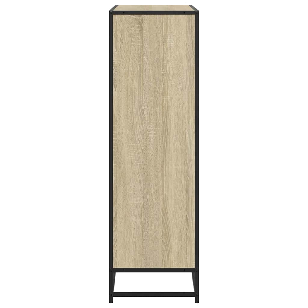 Boekenkast 97,5x33x107,5 cm bewerkt hout en metaal sonoma eiken