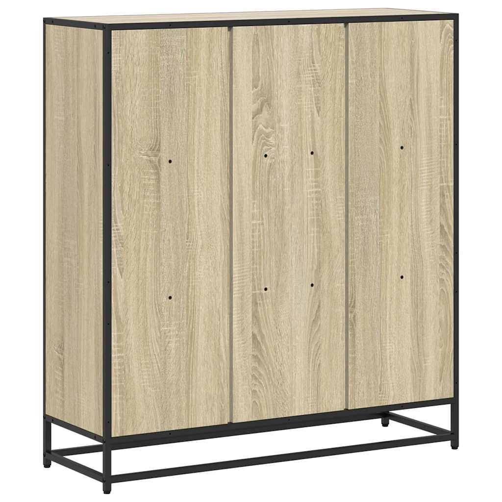 Boekenkast 97,5x33x107,5 cm bewerkt hout en metaal sonoma eiken
