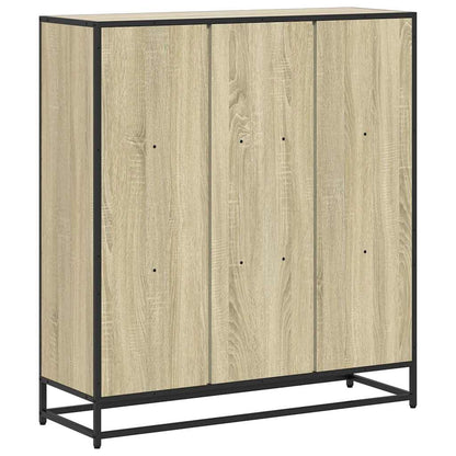 Boekenkast 97,5x33x107,5 cm bewerkt hout en metaal sonoma eiken