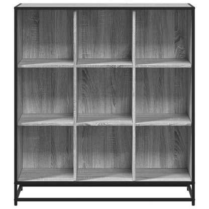 Boekenkast 97,5x33x107,5 cm bewerkt hout en metaal grijs sonoma
