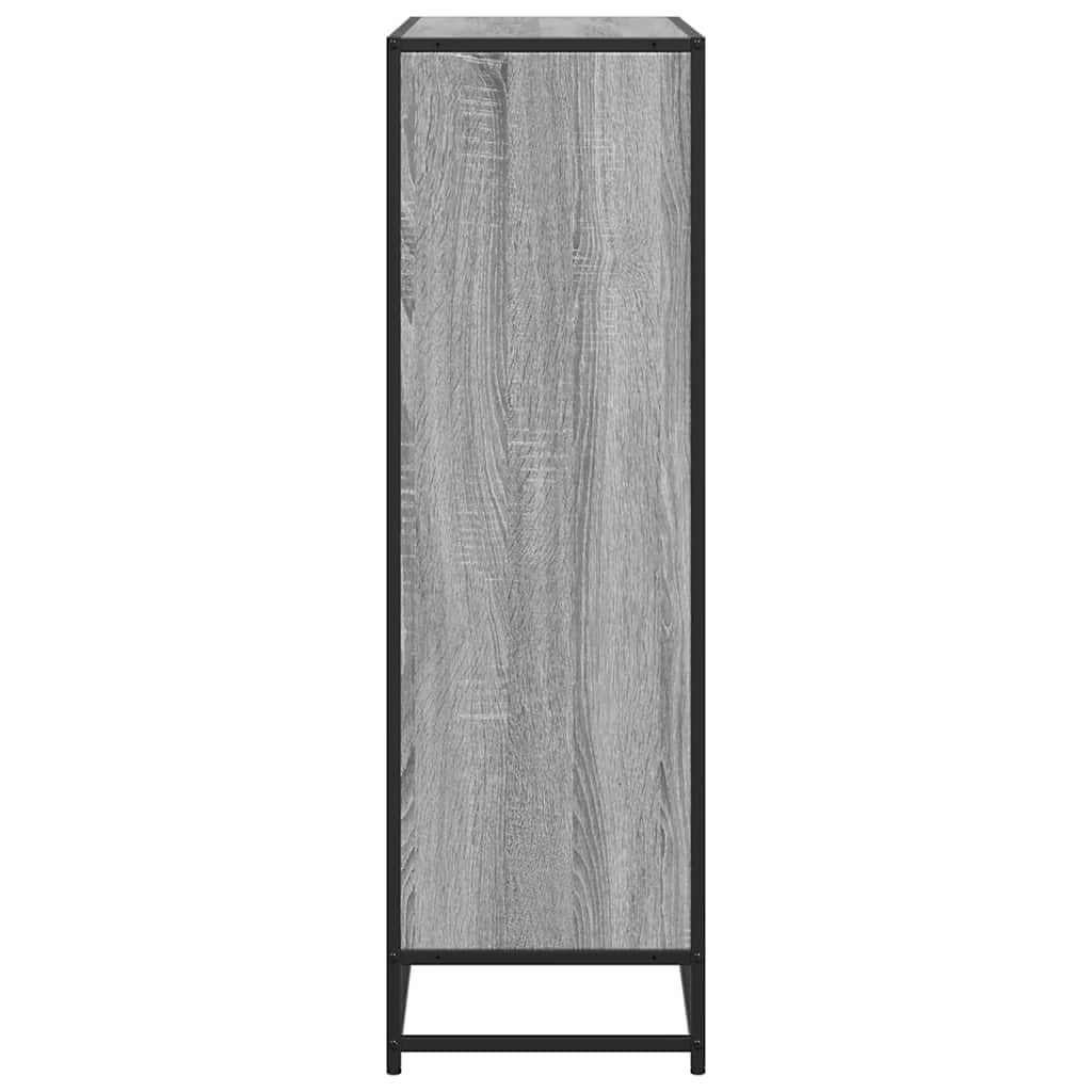 Boekenkast 97,5x33x107,5 cm bewerkt hout en metaal grijs sonoma