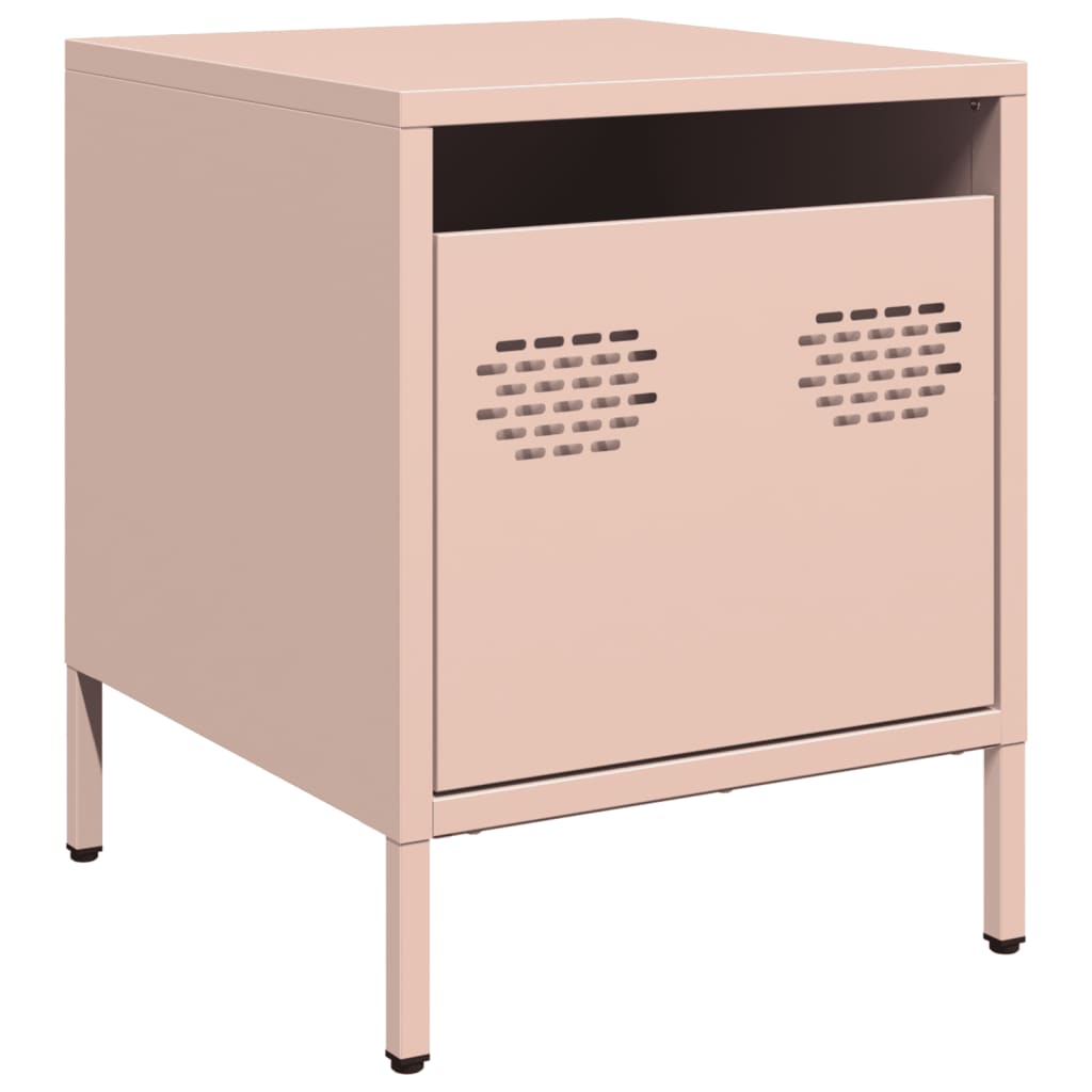 Nachtkastjes 2 st 35x39x43,5 cm staal roze
