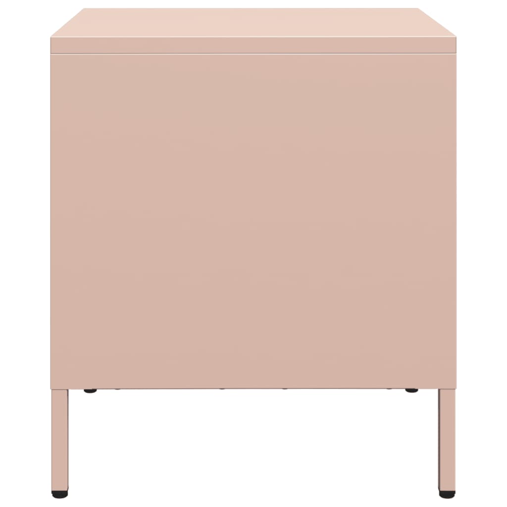 Nachtkastjes 2 st 35x39x43,5 cm staal roze