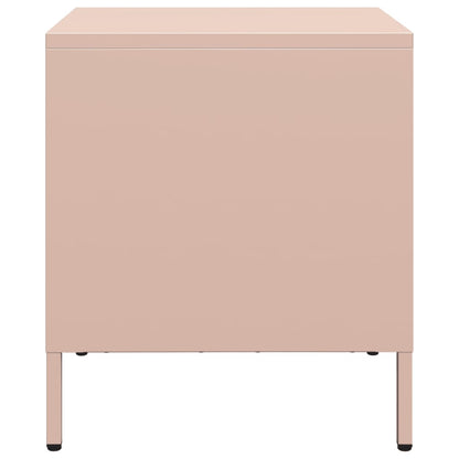 Nachtkastjes 2 st 35x39x43,5 cm staal roze