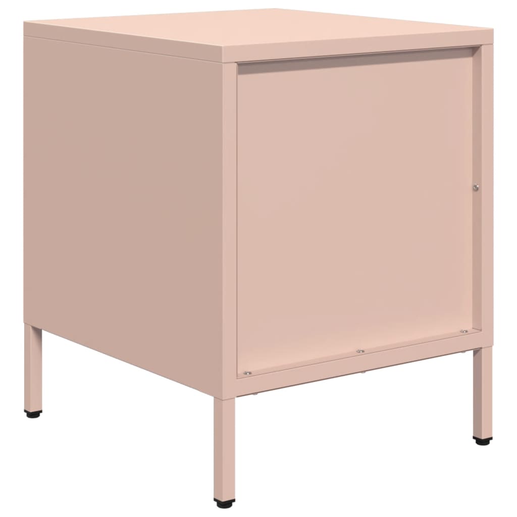 Nachtkastjes 2 st 35x39x43,5 cm staal roze
