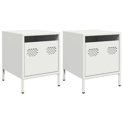 Nachtkastjes 2 st 35x39x43,5 cm staal wit