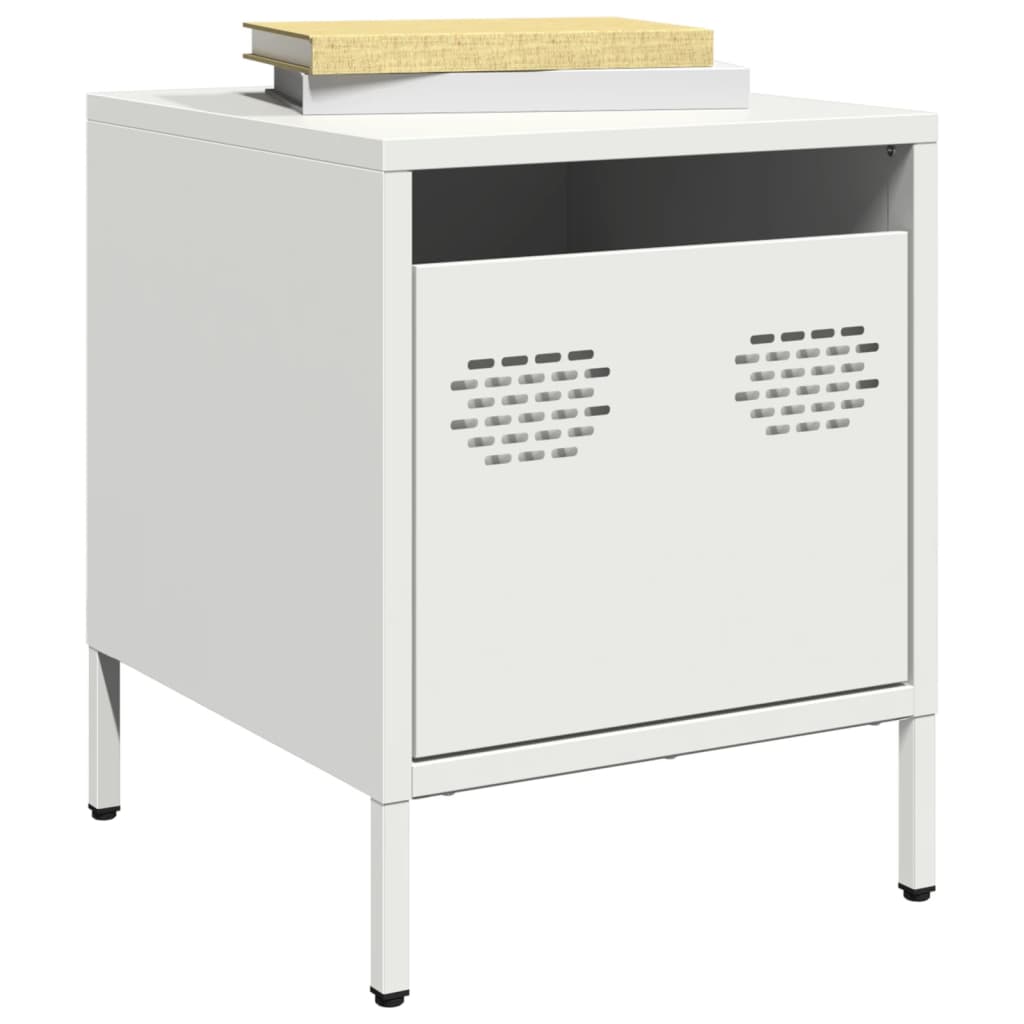 Nachtkastjes 2 st 35x39x43,5 cm staal wit