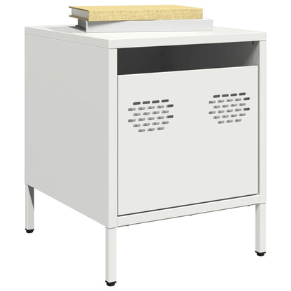 Nachtkastjes 2 st 35x39x43,5 cm staal wit