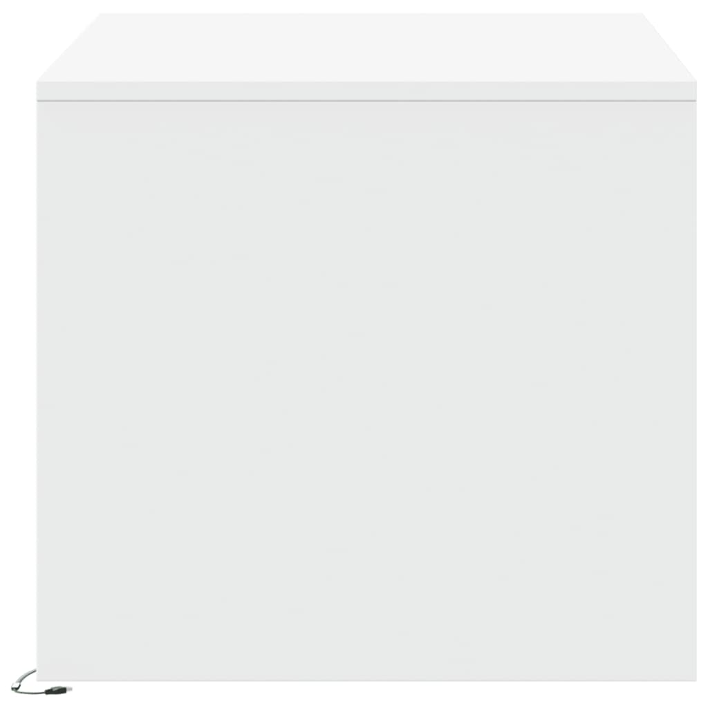 Salontafel met LED-verlichting bewerkt hout wit