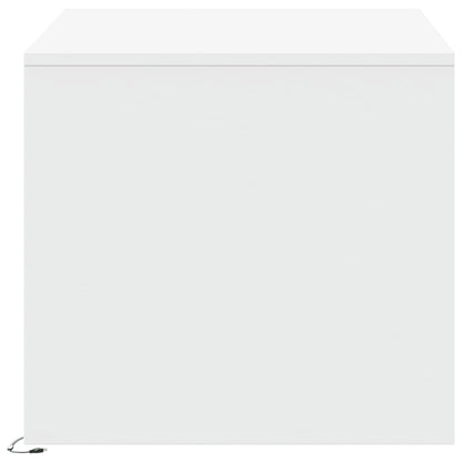 Salontafel met LED-verlichting bewerkt hout wit