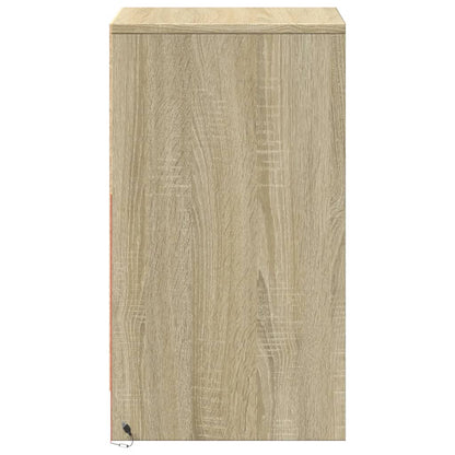 Nachtkastje met LED-verlichting bewerkt hout sonoma eikenkleur