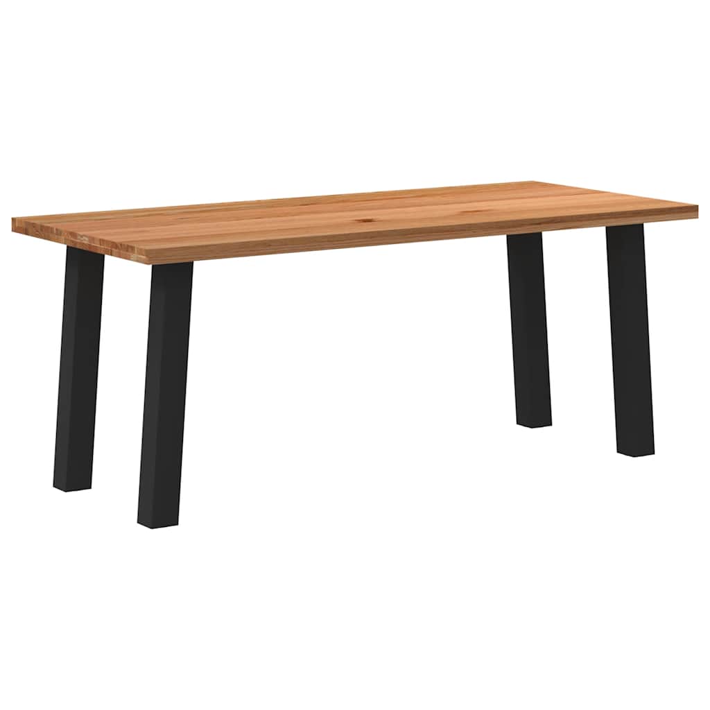 Eettafel rechthoekig 180x80x74 cm massief eikenhout lichtbruin