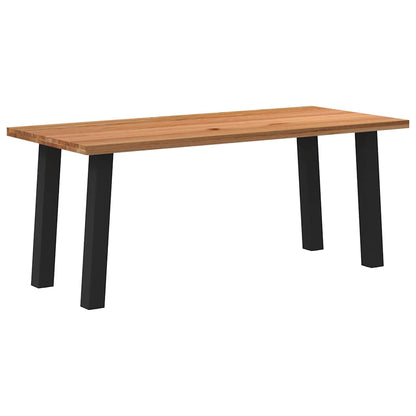 Eettafel rechthoekig 180x80x74 cm massief eikenhout lichtbruin
