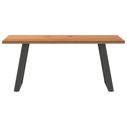 Eettafel rechthoekig 180x80x74 cm massief eikenhout lichtbruin