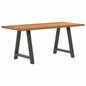 Eettafel rechthoekig 180x80x74 cm massief eikenhout lichtbruin