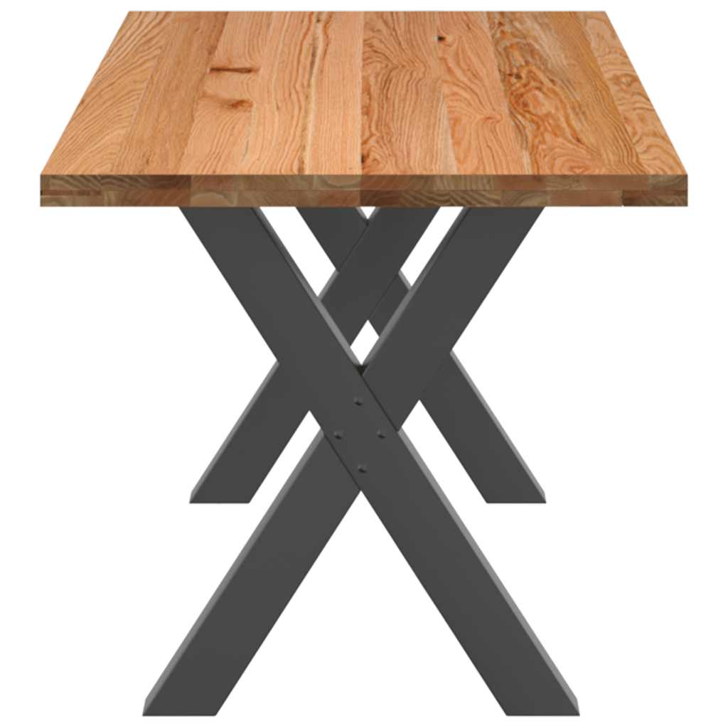 Eettafel rechthoekig 180x80x74 cm massief eikenhout lichtbruin