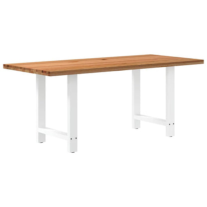 Eettafel rechthoekig 180x80x74 cm massief eikenhout lichtbruin