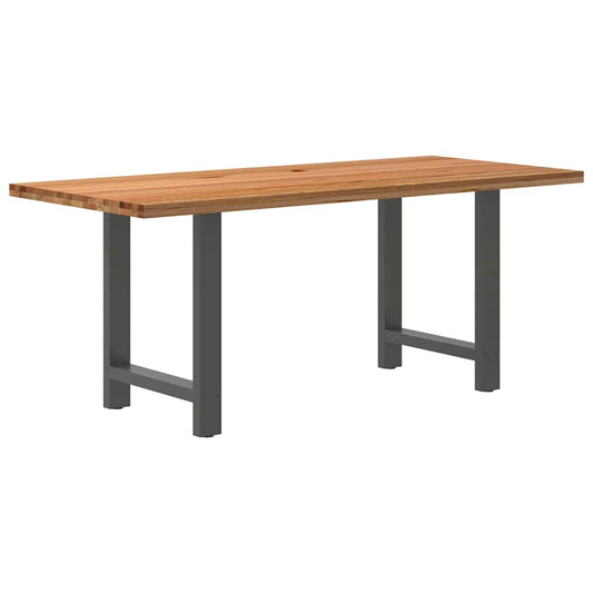Eettafel rechthoekig 180x80x74 cm massief eikenhout lichtbruin