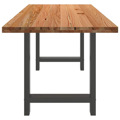 Eettafel rechthoekig 180x80x74 cm massief eikenhout lichtbruin