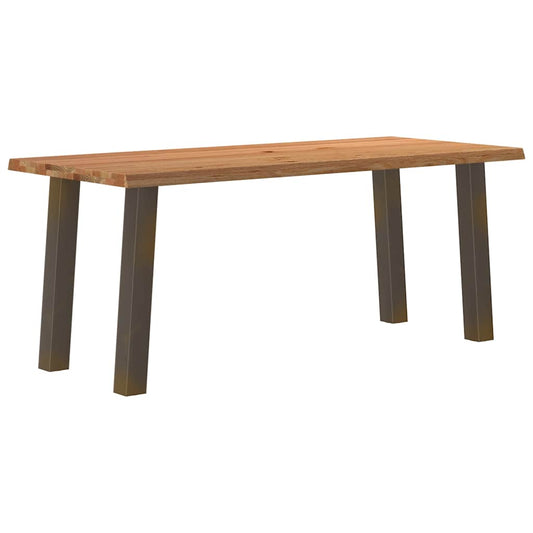 Eettafel met natuurlijke rand massief eikenhout rechthoekig
