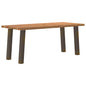 Eettafel met natuurlijke rand massief eikenhout rechthoekig