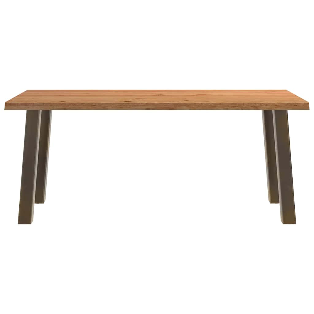 Eettafel met natuurlijke rand massief eikenhout rechthoekig
