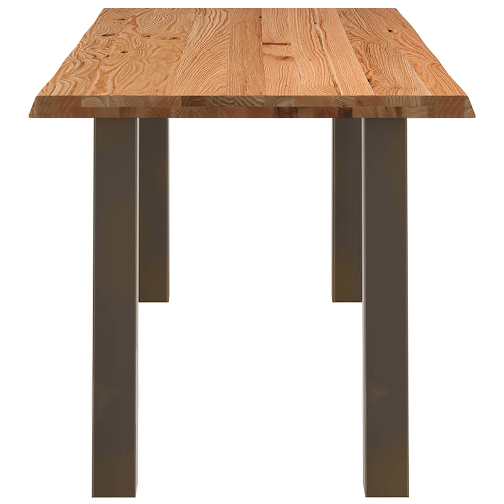 Eettafel met natuurlijke rand massief eikenhout rechthoekig