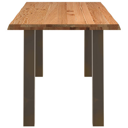 Eettafel met natuurlijke rand massief eikenhout rechthoekig