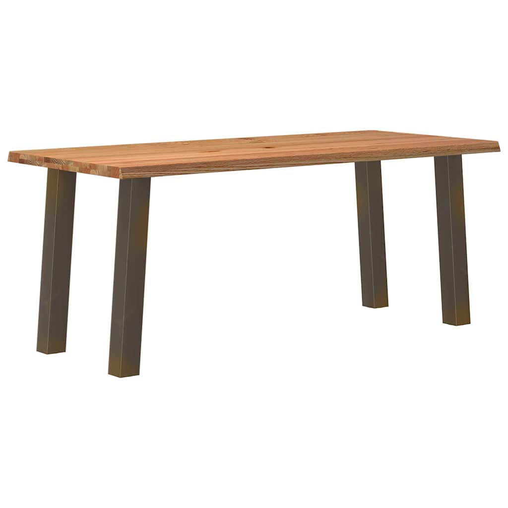 Eettafel met natuurlijke rand massief eikenhout rechthoekig