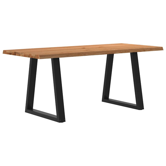 Eettafel met natuurlijke rand 180x80x74 cm massief eikenhout